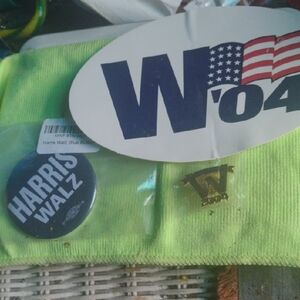 Harris Walz Button and W '04 Pin Set